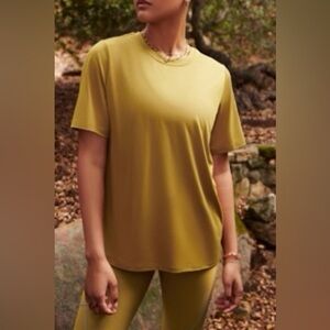 Fabletics Short Sleeve Workout Tee in Warm Olive